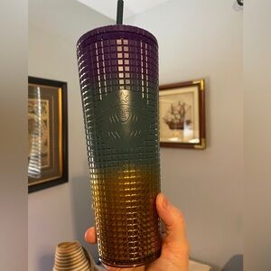Starbucks Mardi Gras colored tumbler